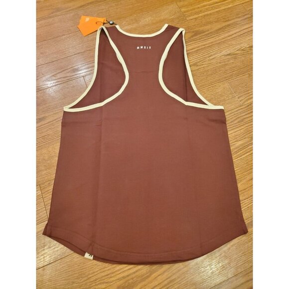 Youngla Classics Tank Mens Size Small Brown Cream Trim Logo Workout #324 NWT - Picture 6 of 7